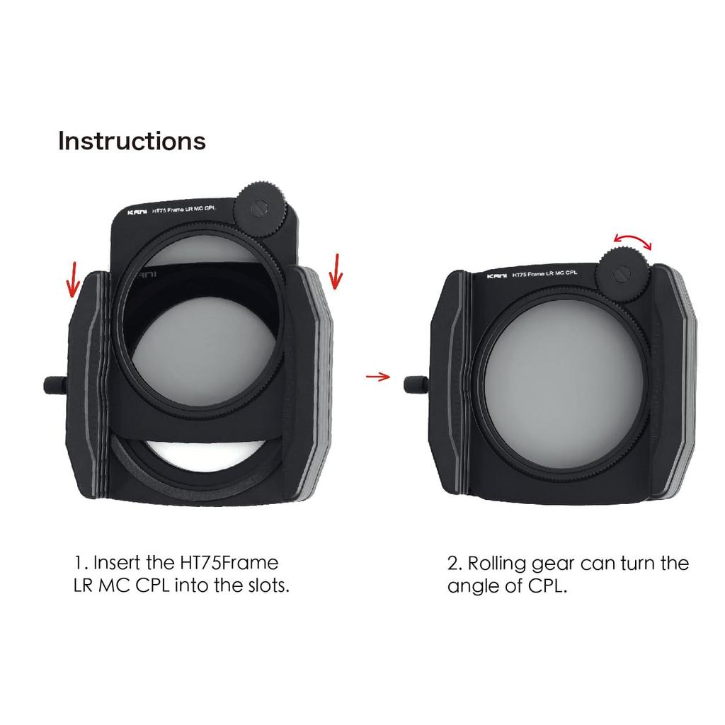 KANI 75mm Weitwinkel PL Filter HT75 Rahmen LR MC CPL Zirkularer Polarisationsfilter für 75mm Weitwinkelhalter Quadratischer Filterzubehör 805515 "HT75"