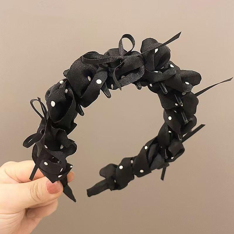 Hepburn-Style Elegant Non-Slip Headband with Frilly Edge and Teeth