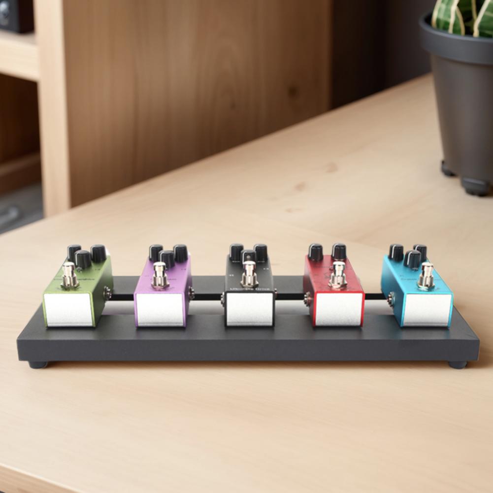 Small Guitar Effect Pedal Board Aluminum Alloy 14.96x5.71 Inch Guitar Pedal Plate with Carrying Bag Guitar Accessories