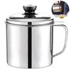 Stainless Oil Filter Pot Lard Strainer Tank Container Jug Large Capacity Storage Can Kitchen Cooking Tools Oil Strainer Pot