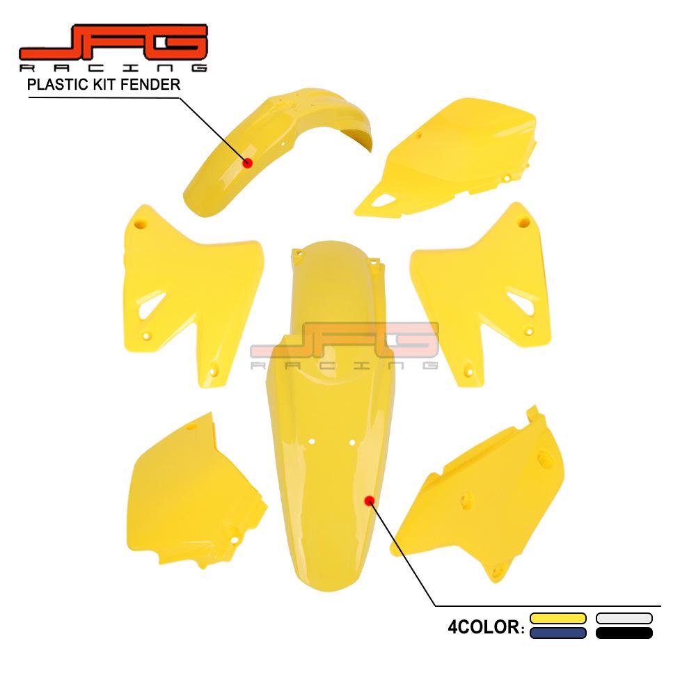 

DRZ400 Off-Road Motorcycle Modification: Front & Rear Fenders, Side Panels, Raw Material Parts All-Yellow