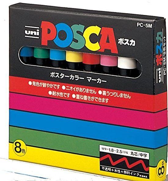 

Mitsubishi Pencil Tokyo Sales marker Posca medium set Co., Ltd. Water-based 8-color