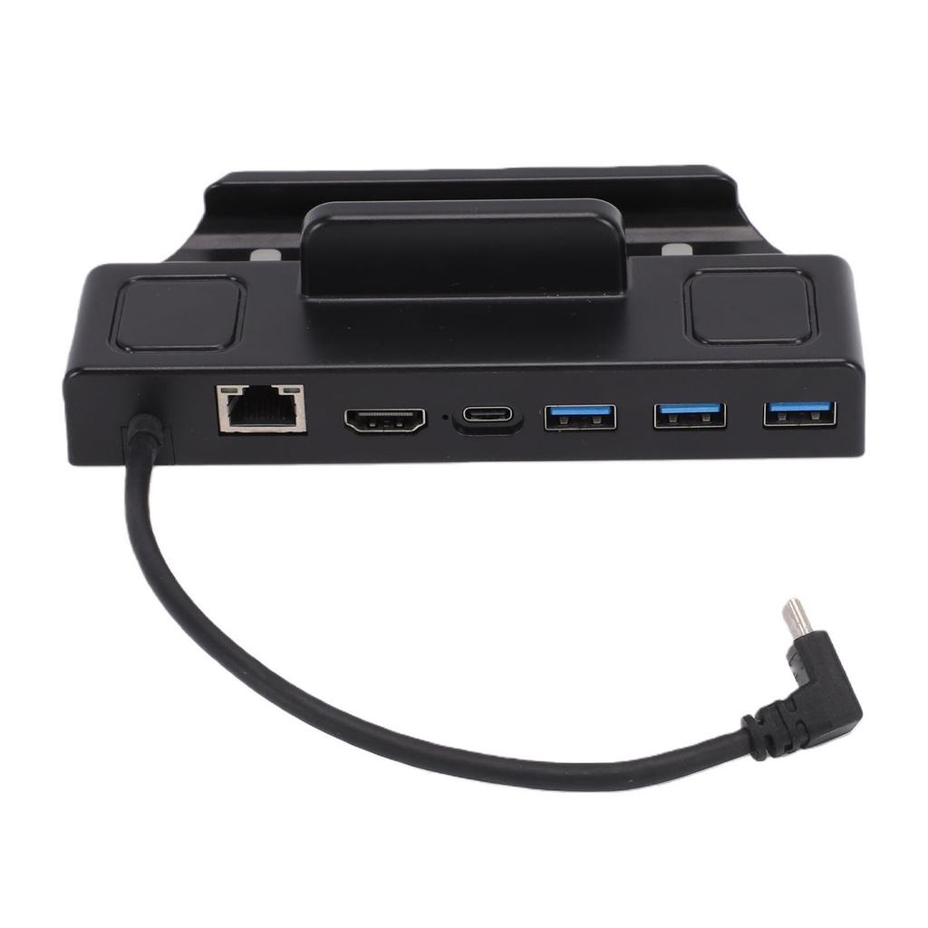 Docking Station Fit for Steam Deck OLED 6 in 1 Type C Hub with HD Multimedia Interface 4K 60Hz 1Gbps Ethernet 3 USB A