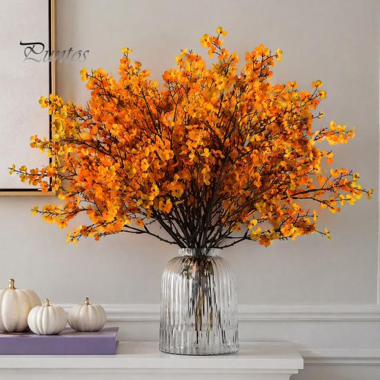Seidenblumen für Innenarrangements Künstliche Herbst-Außendekoration, Wetterfeste Herbst-Blumen-Tischmittelstücke mit flexiblen Stielen für Zuhause und Büro