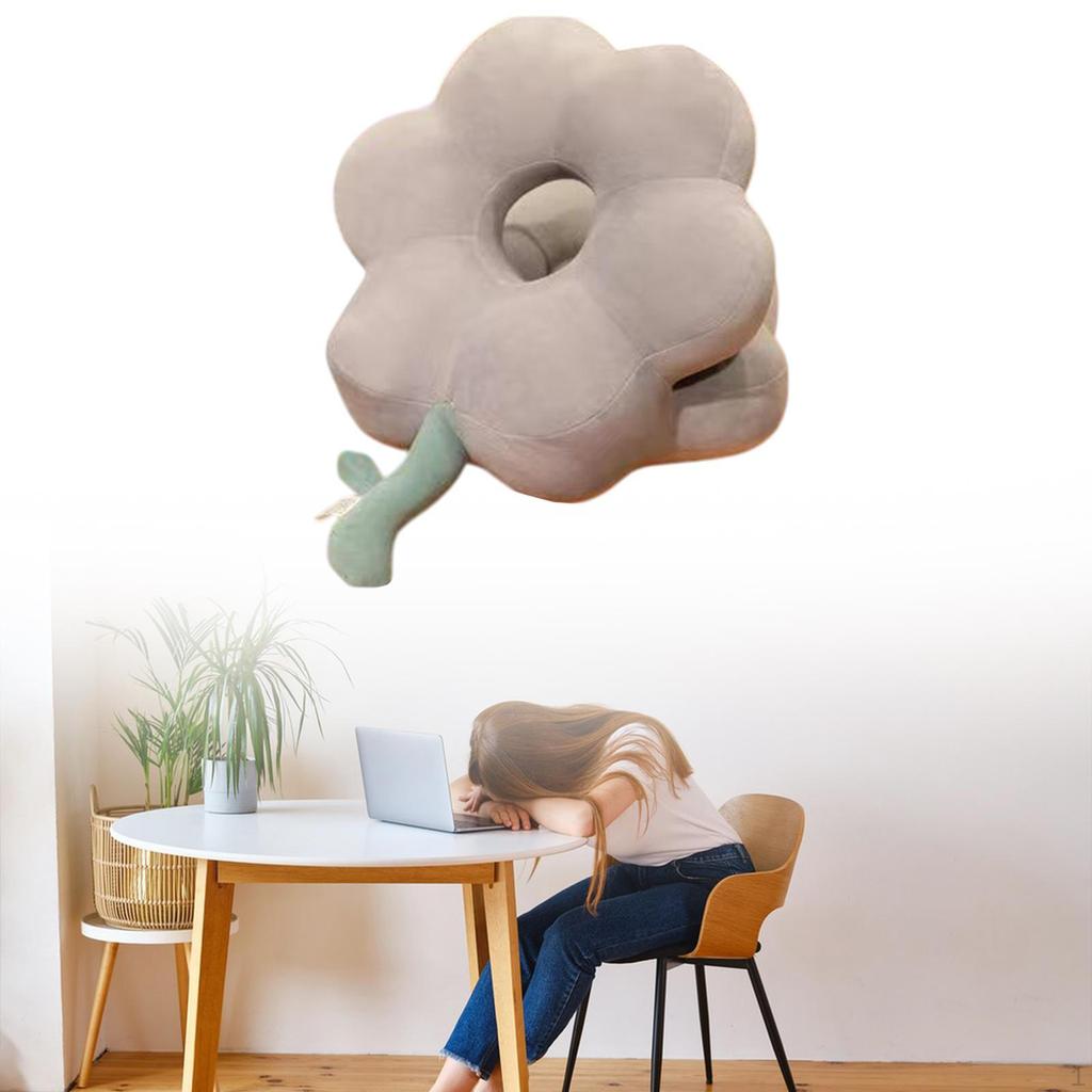 Pillow Cartoon Facial Sweet Soft Flower Shape Desk Hugs Cushion for Bedroom Office Hotel