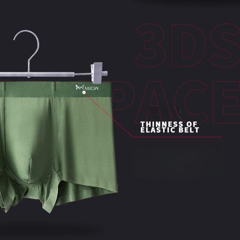 3pcs Men's Underwear Solid Color Four Cornered Pants with No Trace Plus Size Flat Cornered Pants Boxer Brief