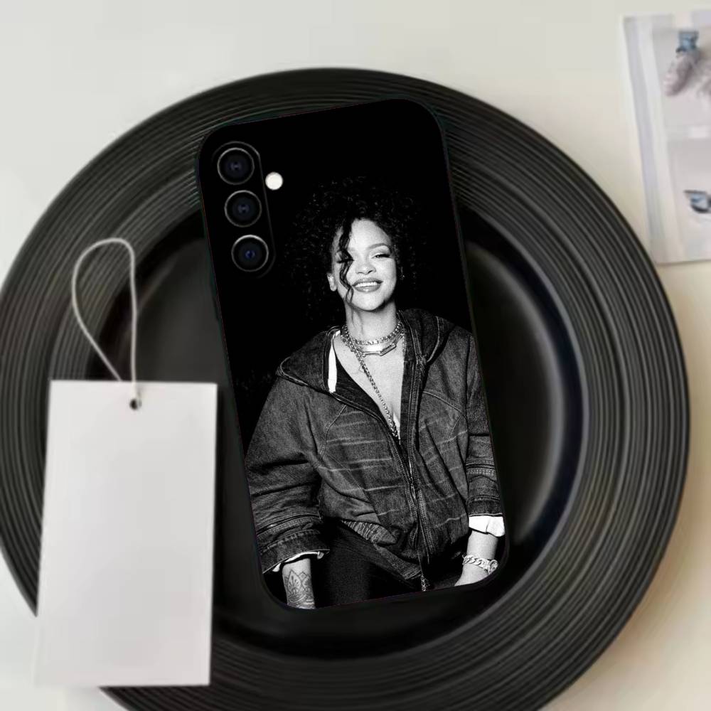 R-Rihanna Phone Case For Samsung Galaxy A73,A72,A71,A70,A53,A52,A51,Soft Silicone Black Cover