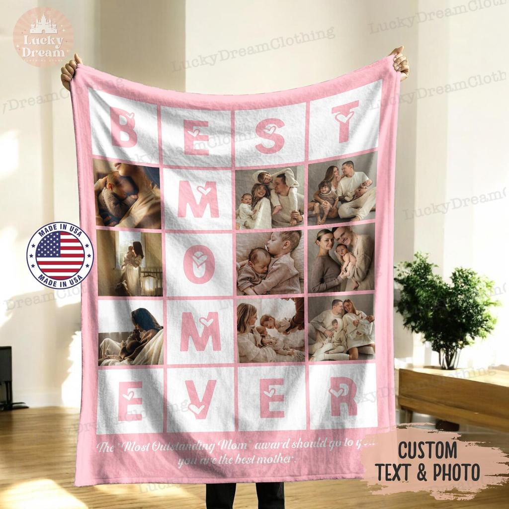 Custom Photos Blanket for Mother,Mothers Day Gift,Mother's Day Photos Blanket for Grandmother,Gifts for Mom,Gifts for mother,Newly Mom Gifts