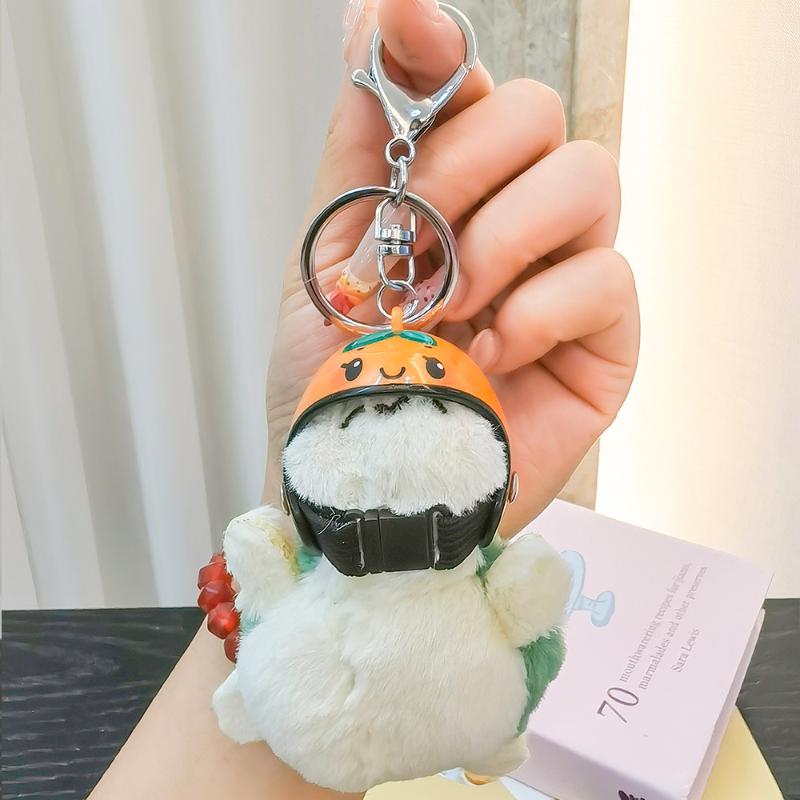 1Pcs Animal Ornament Car Exquisite Decoration Helmet Sea Turtle Keychain Purse Bag Charm Plush Pendant Keyholder