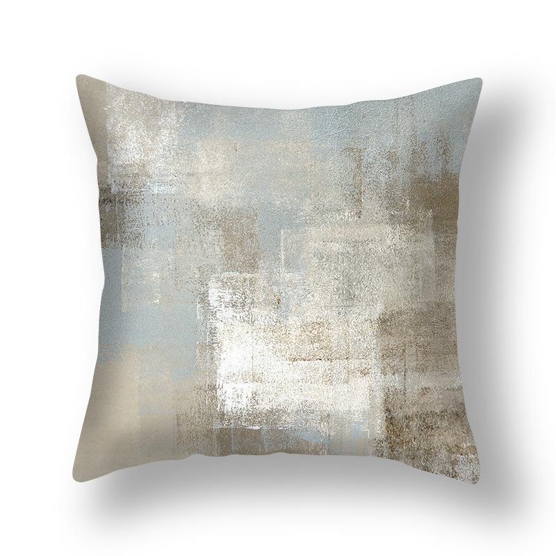 Ins Style Contrast Color Pillow Cover Polyester Printing Simple Versatile Sofa Pillow Living Room Decoration Chair Cushion