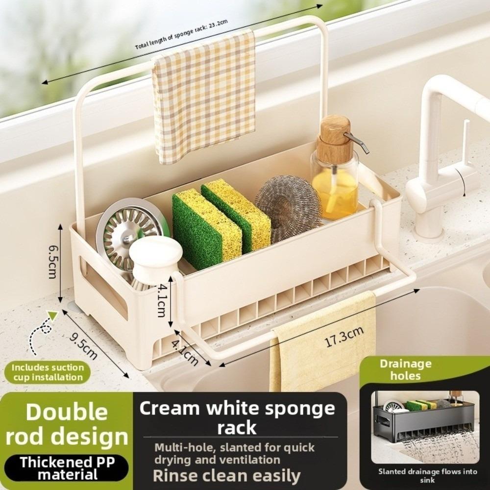 Easy to Clean Multi-Use Drain Rack Space-Efficient Sink Storage Tray Kitchen Sink Rack  Home Use