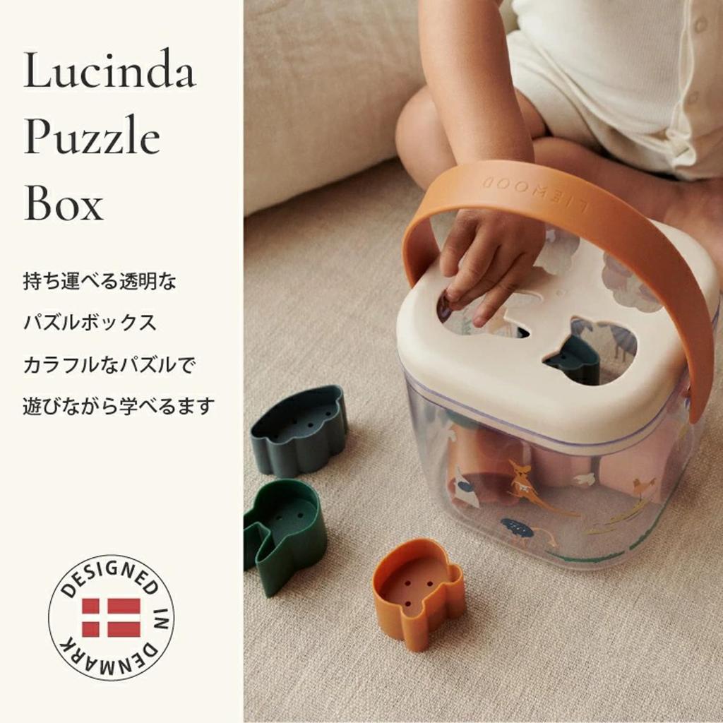 Official Liewood Educational Puzzle Toy for Babies Year Old and Educational Toy for Solo Liewood Lucinda Puzzle Box Shape-Matching Puzzle, Toy,