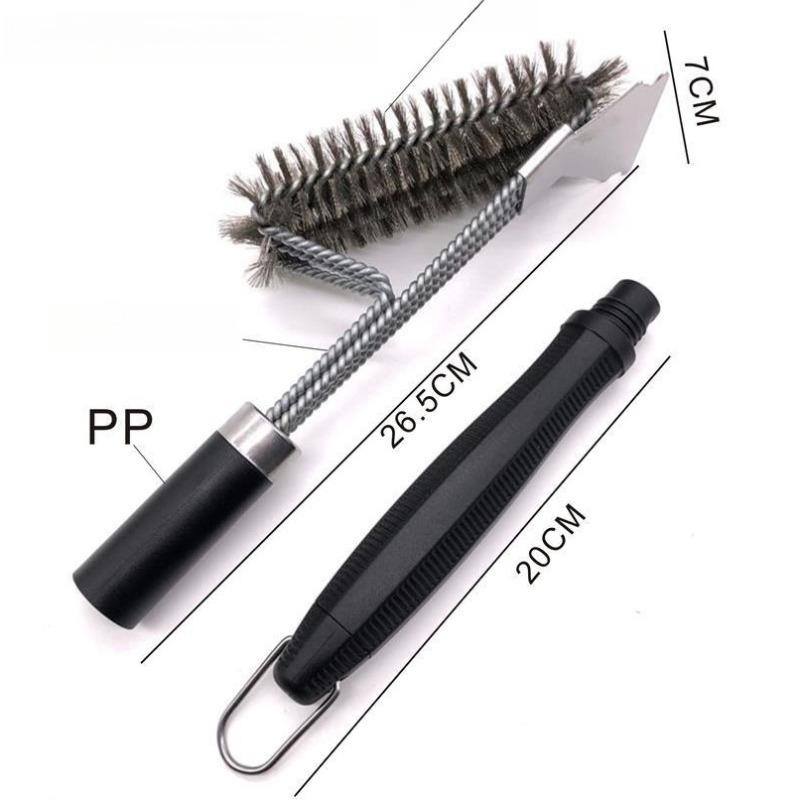 Removable Head Handle Stainless Steel Barbecue Cleaning Brush