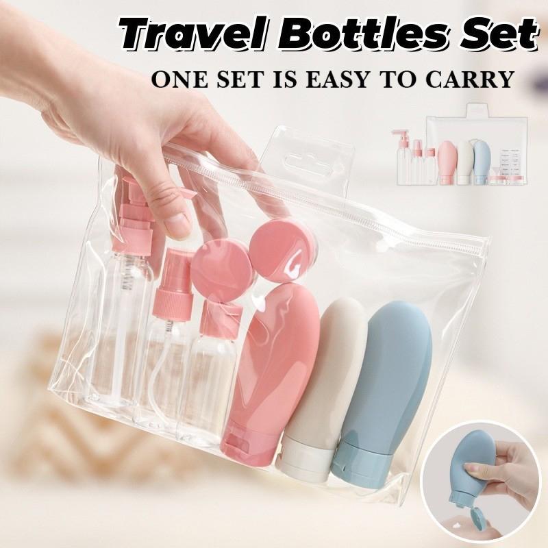 11In1 Set Travel Bottles Travel Size Containers Cosmetic Skincare Liquid Toiletries Bottle