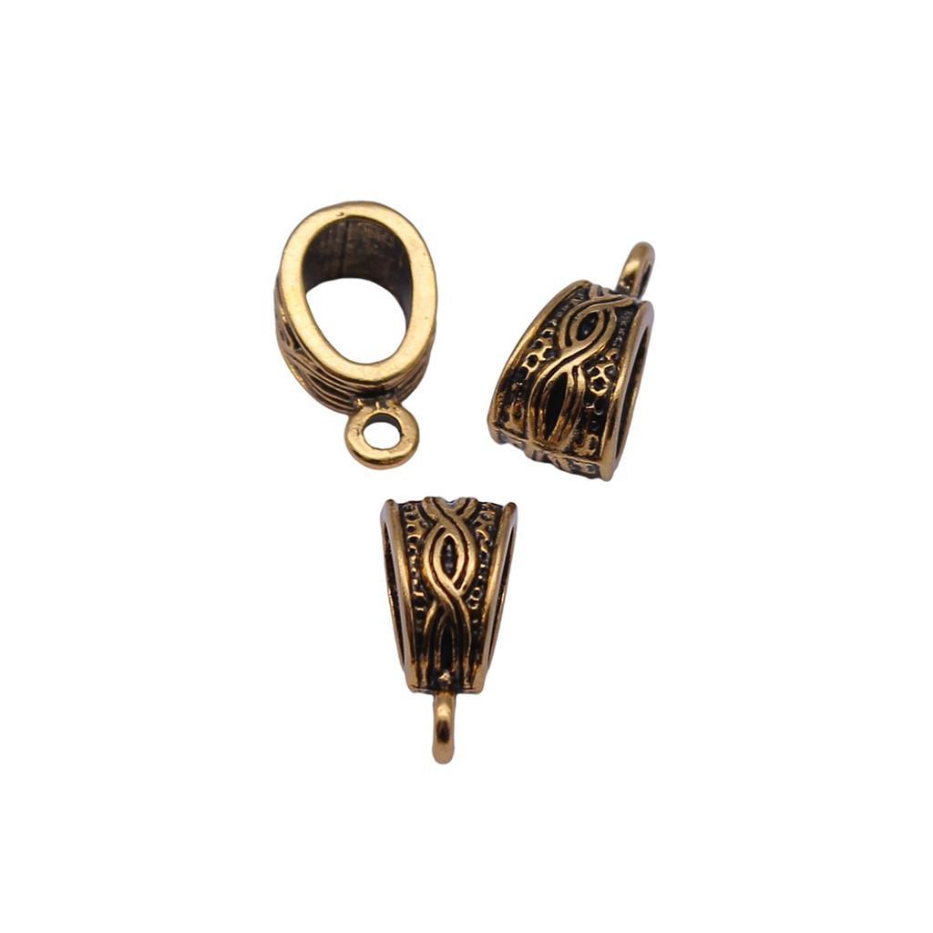 Antique Twisted Pattern Bail Connectors For Charm Attachments Craft Jewelry Accessories