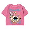 Moisturizing The Eyeballs Print Female Washed Short Tshirt Breathable Summer T Shirt  Top Streetwear Tshirts Women