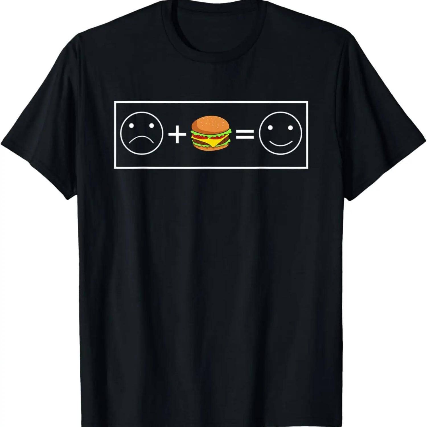 Smiling Face Burger Love Cheeseburger T-Shirt S чёрный