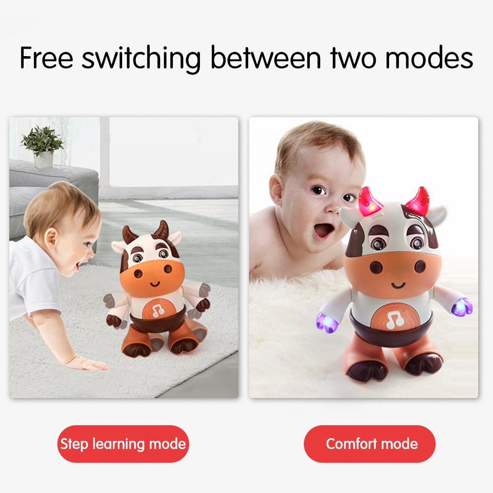 Dancing Walking Baby Cow Toy Toddler Sensory Educational Toys With Light Present For Kids Adults China Mainland