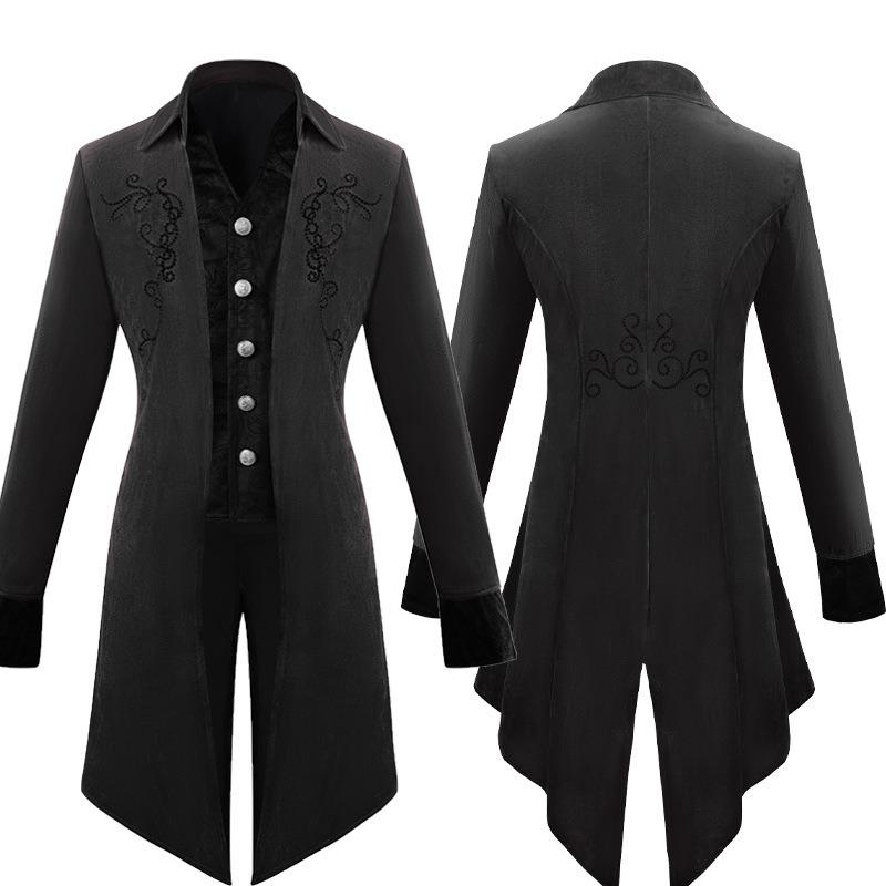 Halloween gentleman's coat medieval retro men's long coat performance costume
