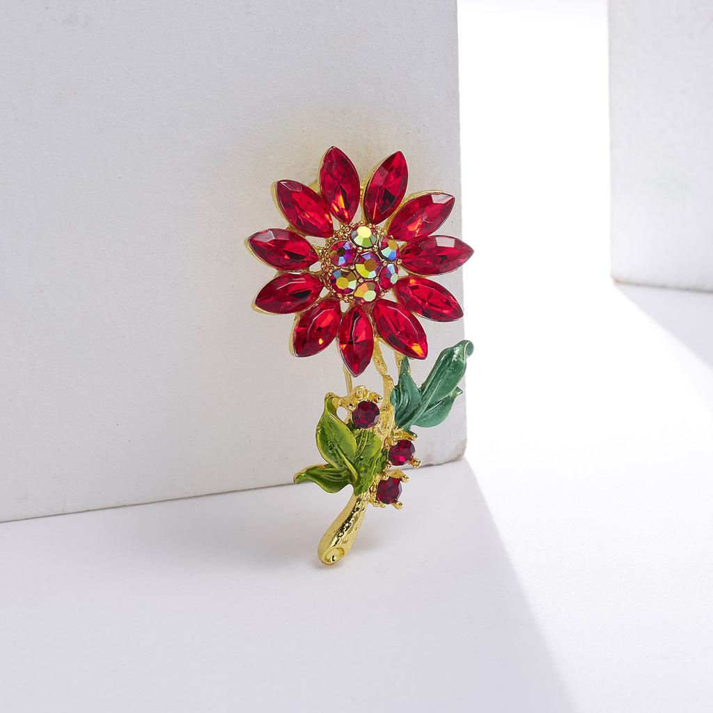 Cute Fashion Daisy Brooches For Women Flower Jewelry Rhinestone Elegant Winter Design Badge High Quality Sunflower Lapel Pins