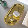 Nordic Gold Oval Plate Jewelry Box Key Tray Stainless Steel Metal Multi-functional Creative Fruit Dried Fruit Storage Tray
