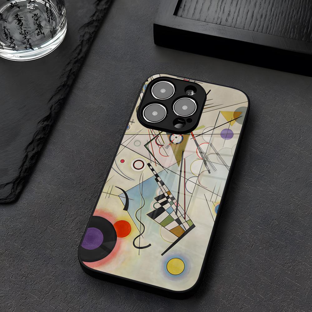 

Wassily Kandinsky Abstract Artistic Phone Case Glass For IPhone 12 17 15 14 13 16 11 Pro XS Max Plus Mini X XR E2020 Tempered Co iPhone17 Air