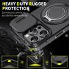 Luxury Heavy-Duty Rugged Armor Magnetic Bracket Case For iPhone 16 14 13 12 11 15 Pro Max Plus Slide Camera Protection PC Cover