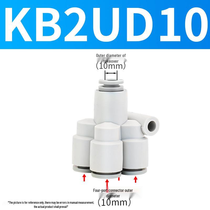 KB2UD One-In Four-Out Y-Type Variable Diameter Quick Plug Pneumatic Connector (Sizes: 04, 06, 08, 10)