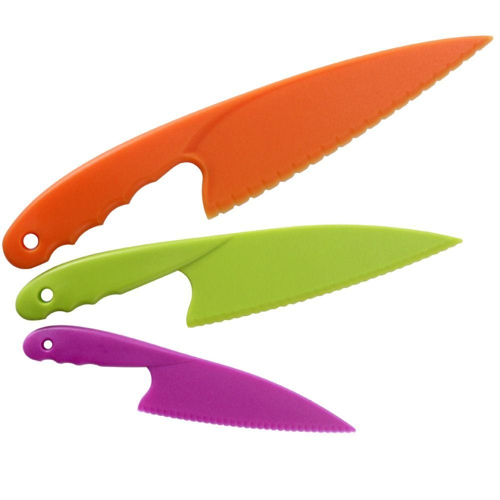 3 Pcs New Bread Knife Safe Fruit Knives Toy Knives Plastic Kids Kitchen Knife
