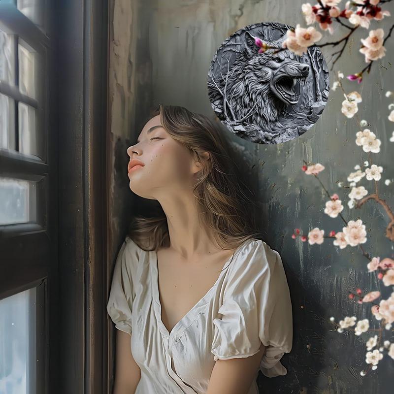 2d Flat 20*20cm, Werewolf-Themed Wooden Sign, Perfect for Spring & Summer Decor, Ideal Gift for Parents and Home Office.