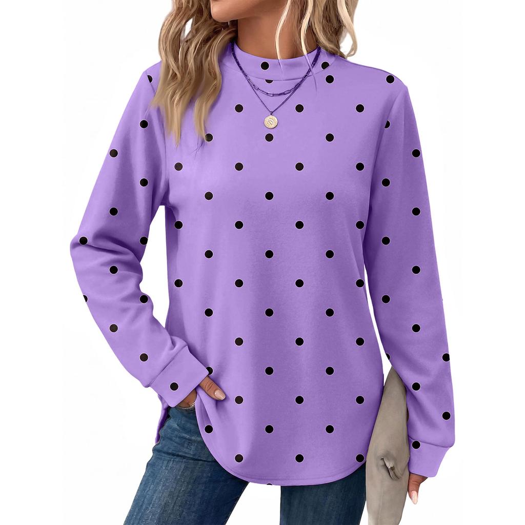 Damen Vintage Polka Dot Oberteil, Lässige Vielseitige Bluse für den Alltag