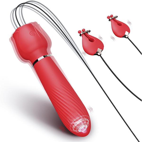 Nipple Toys Detachable G Spot Clitoral Vaginal Stimulator Vibrating Women Orgasm Massager Portable Size Vibrating Nipple Clamps Sex Toys for Pleasure