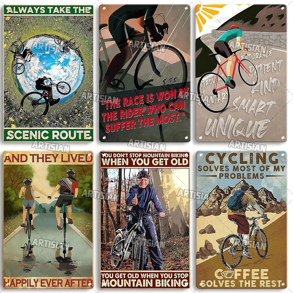 Artisian Cycling Metal Sign Bicycle Tin Plate Bike Decorative Plaque Sport Wall Decor Garage Bar Pub Club Hotel Cafe Kitchen