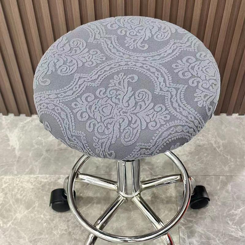 1PC Jacquard Round Stool Cover Bar Stool Cover Home Decoration Soft Dustproof and Wear-resistant Chair Cover
