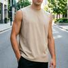 Men Workout Tank Top, Crew Neck Sleeveless T-Shirt, Retro Loose Fit Tank Top, Casual Summer Sports Tee for Gym Fitness Training