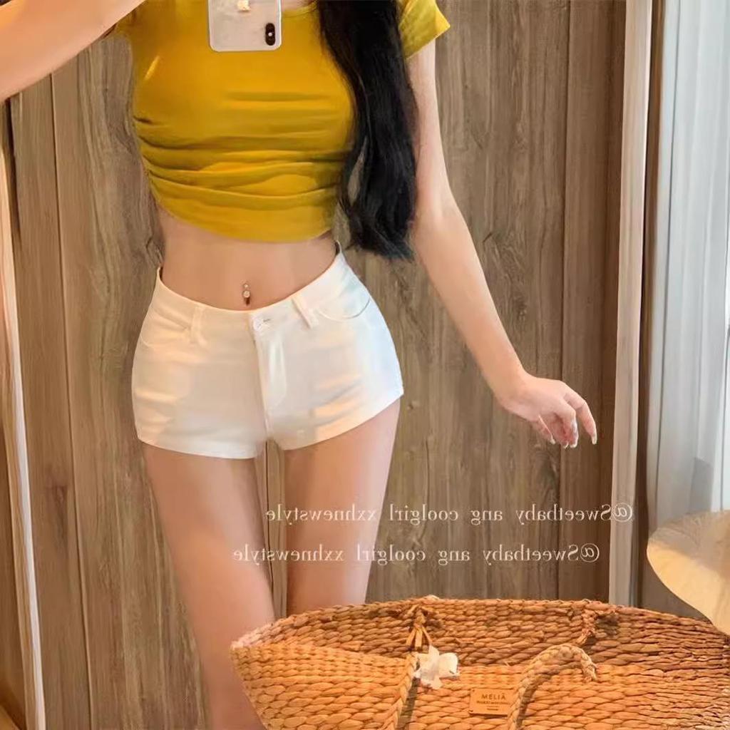 Women's Low Waist Slimming White Hot Shorts - Casual Summer Wear