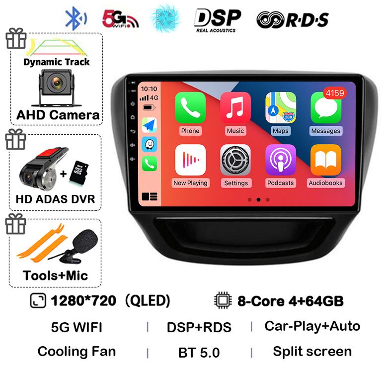 Android 14 Carplay Auto Car Radio For Chevrolet Cavalier 2016 2017 2018 Multimedia Stereo Video Player GPS 4G+WIFI BT 360 Camera