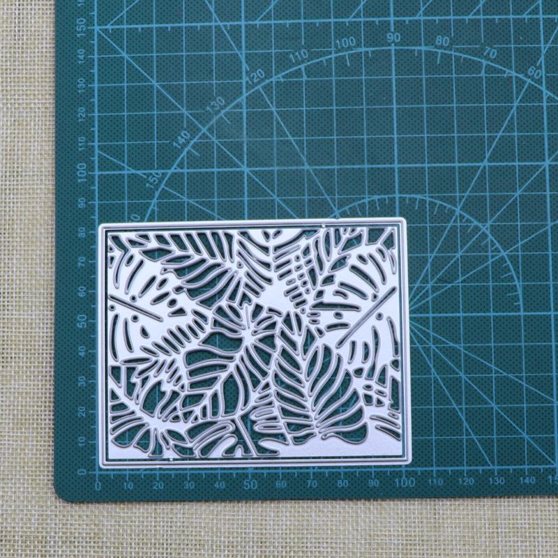 

Листья Рамка Металлические Штампы Прямоугольный Трафарет Скрапбукинг DIY Альбом Штамп Бумага Карточка Тиснение серебряный