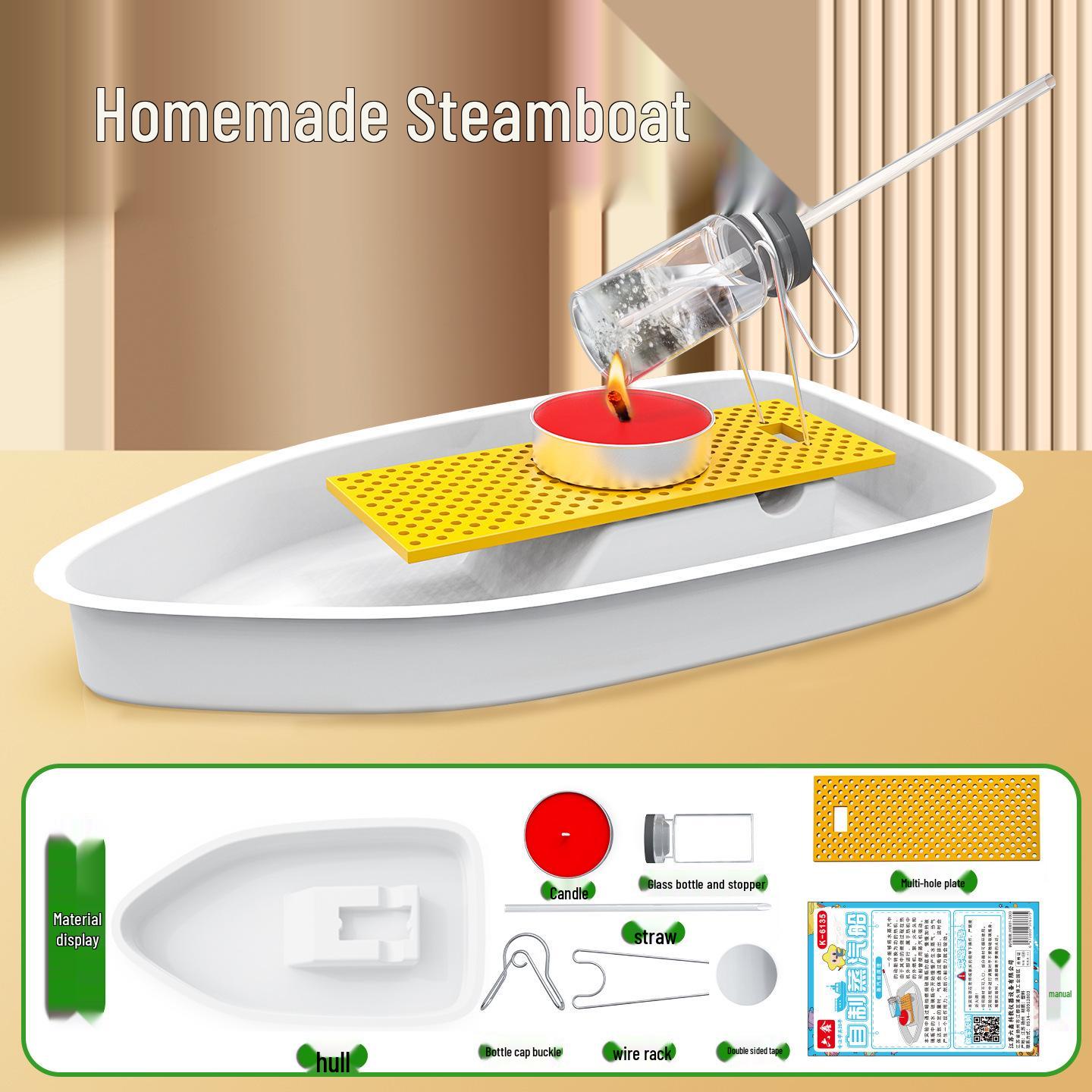 DIY Steam-Powered Sailboat Model: Educational Science Kit for Primary School