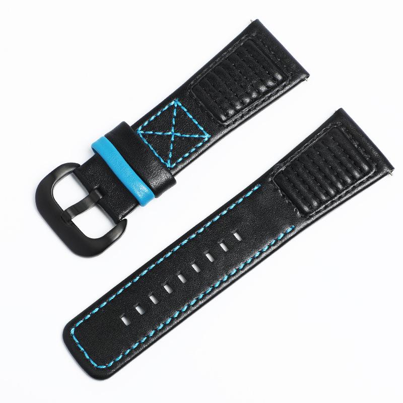 SevenFriday Needle Grain Leather Watch Band, 28mm with Color Thread 28mm