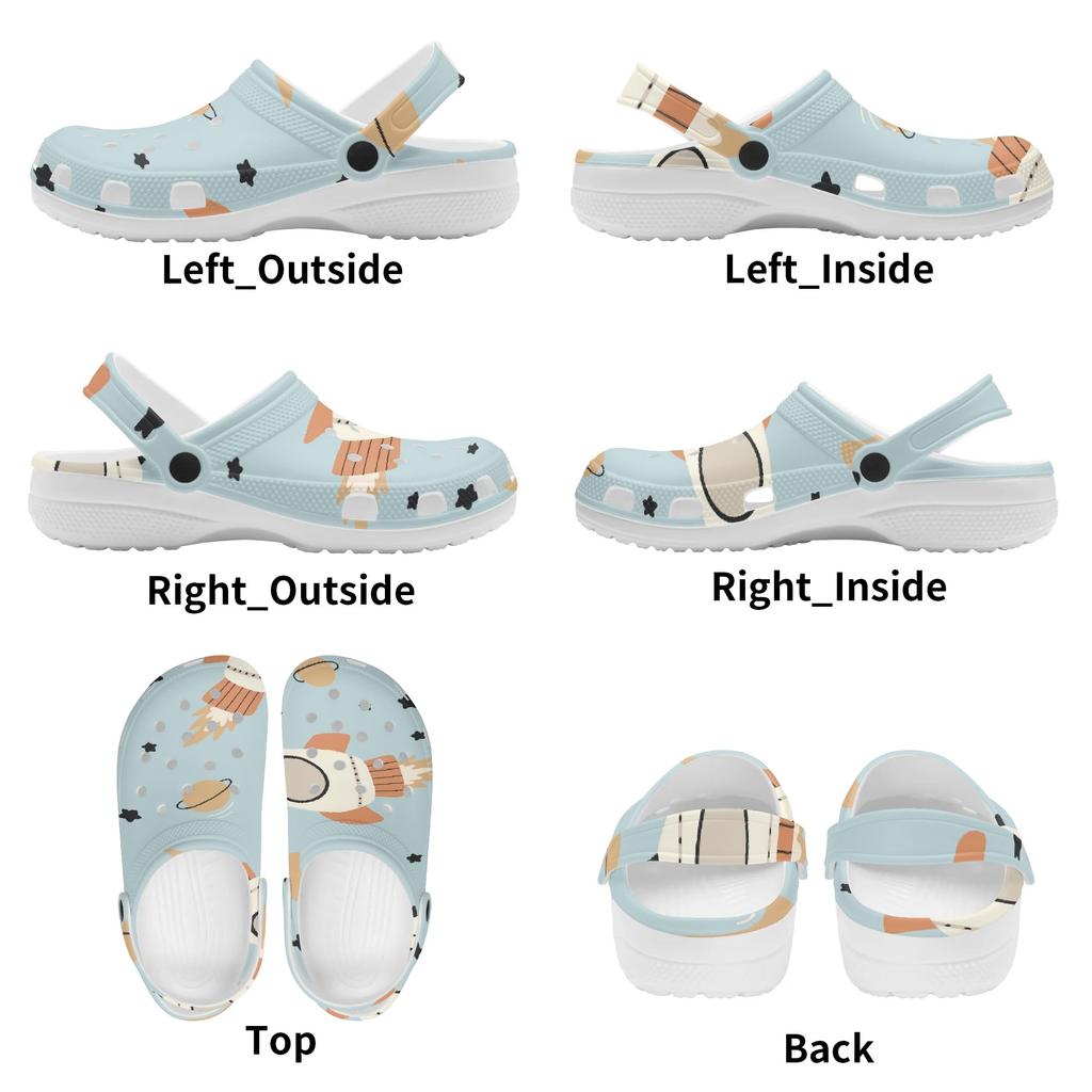 Cute Printed EVA Clogs Adult Unisex Lightweight Breathable Slip On Casual Shoes Soft Sole Summer Sandals Daily Comfort Wear