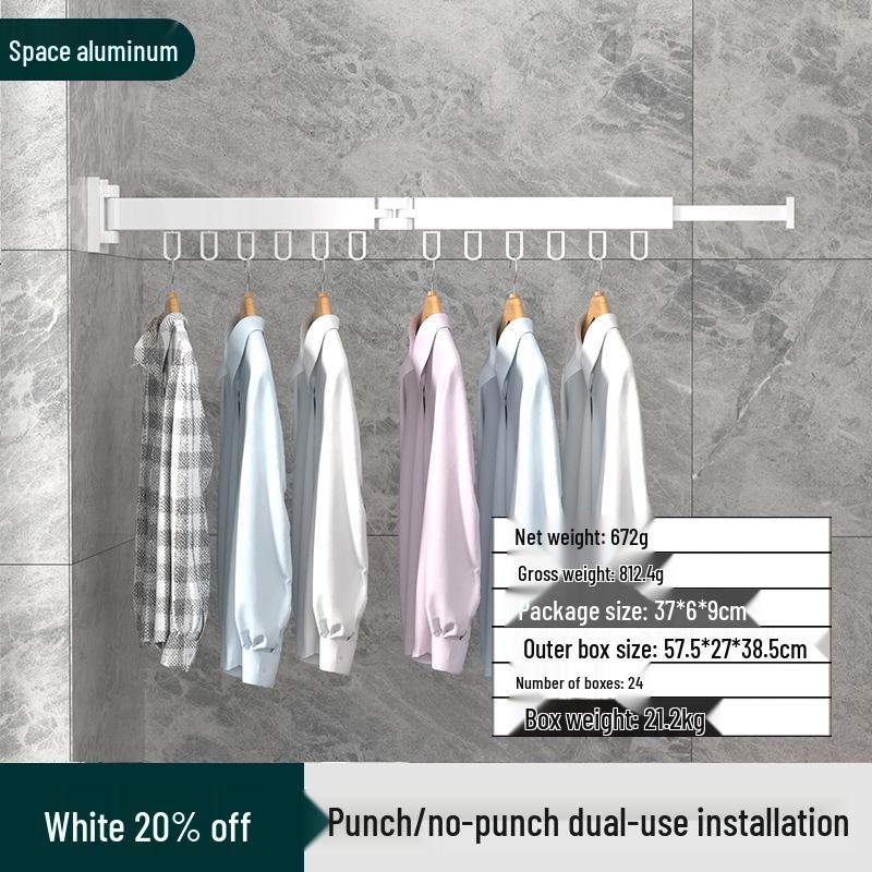 Invisible No-Drill Folding Balcony Clothes Rack & Drying Rod