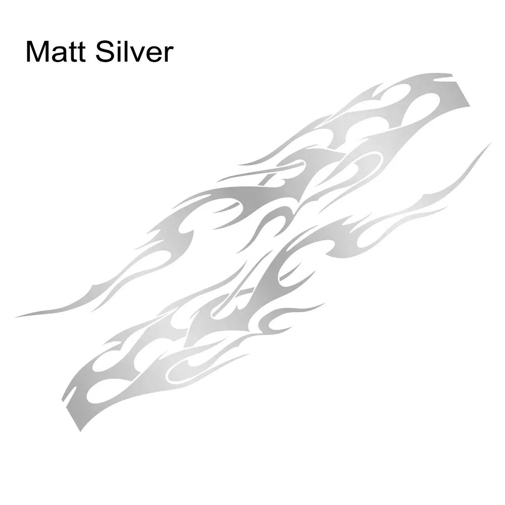 2Pcs Universal Vinyl Flame Graphics Car Body Side Stickers Flame Sports Racing Stripe Decorations Suitable For All Cars SUV