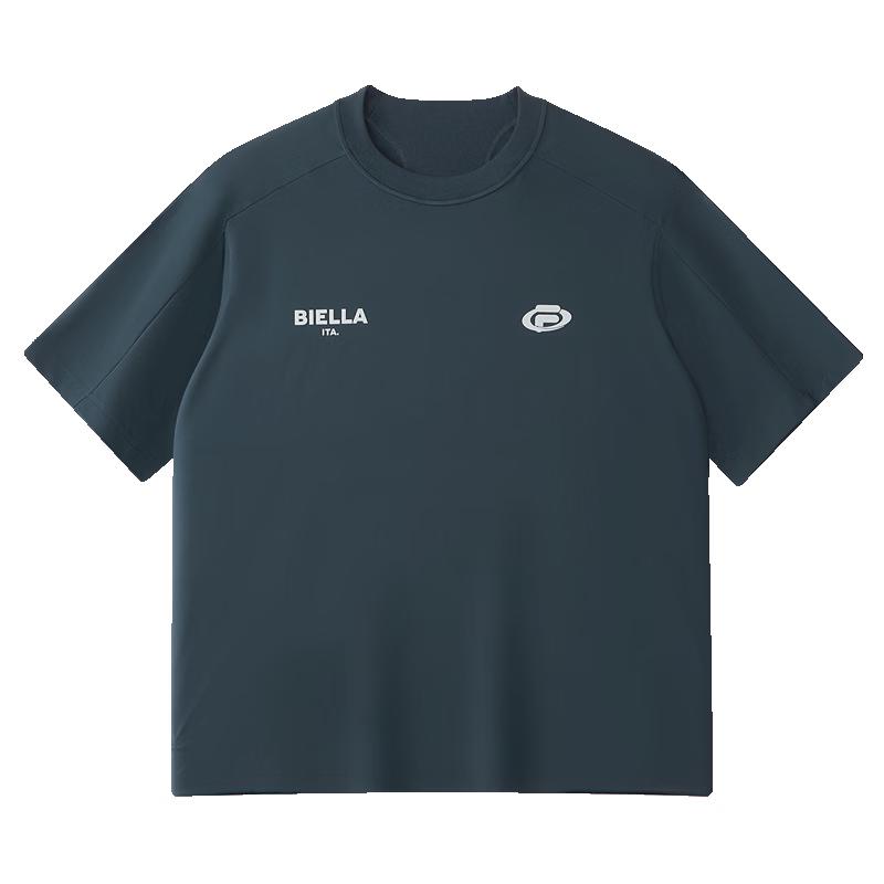 FILA FUSION Men s English Logo Knitted Short-Sleeve T-Shirt L