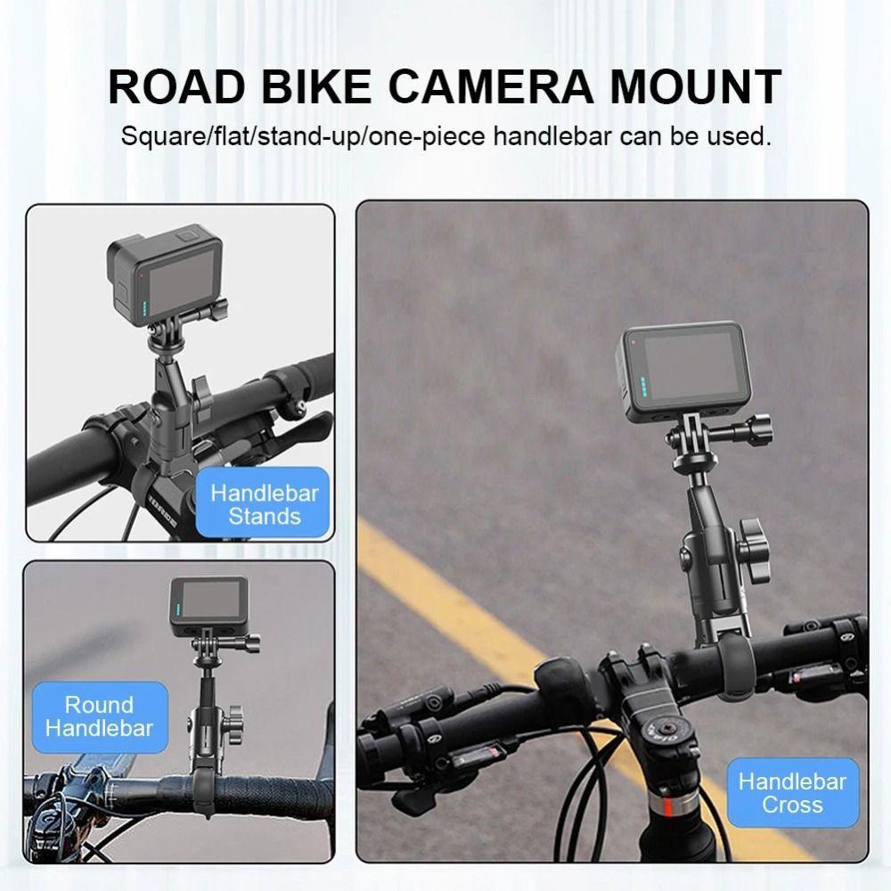 360 Rotating Camera Mount Adjustable Quick Release Action Camera Holder Universal Handlebar Mount Brackets Motorcycle