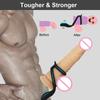 Male Penis Ring Vibrator Slilicone Dual Cock Ring Perineum Stimulator Delay Ejaculation Sex Toys for Men Couples Adult Goods 18