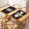 4/6pcs Halloween Placemats Spooky Old Castle Pumpkin Cafe Home Decorations Linen Holiday Atmosphere Gods