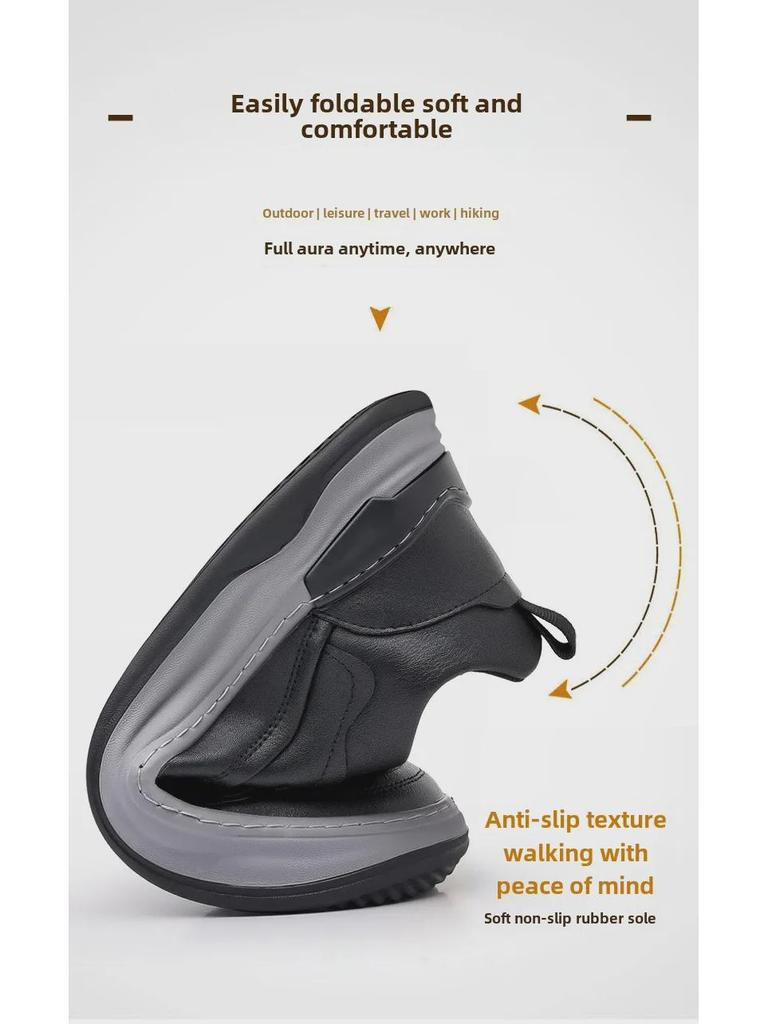 Trendy Soft-Soled Autumn Leather Men's Shoes: Fashionable, Casual, Low-Top, Versatile Crooked Head Clown Design