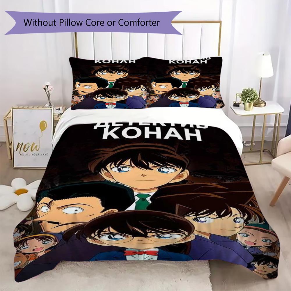 Detective Conan Anime Mystery Characters Bedding 1 Duvet Cover 2 Pillowcase Without Core Without Core Soft And Comfortable