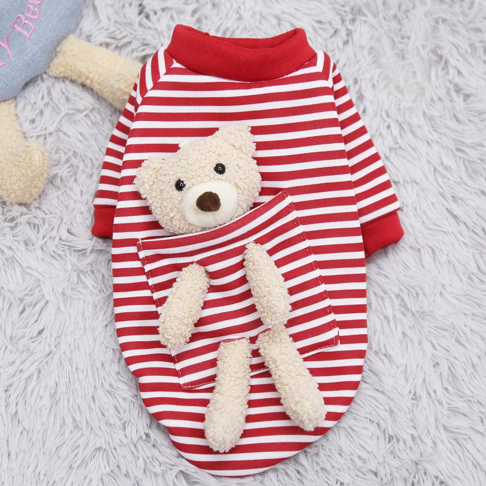 Internet Celebrity Pocket Bear Dog Cat Guard Clothes Autumn and Winter Cat Velvet Small Dog Pet Supplies Dog Clothes